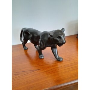 Kerámia jaguár, fekete színű