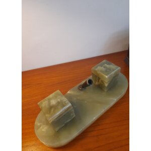 Art deco márvány íróasztali dísz szett / tolltartó garnitúra