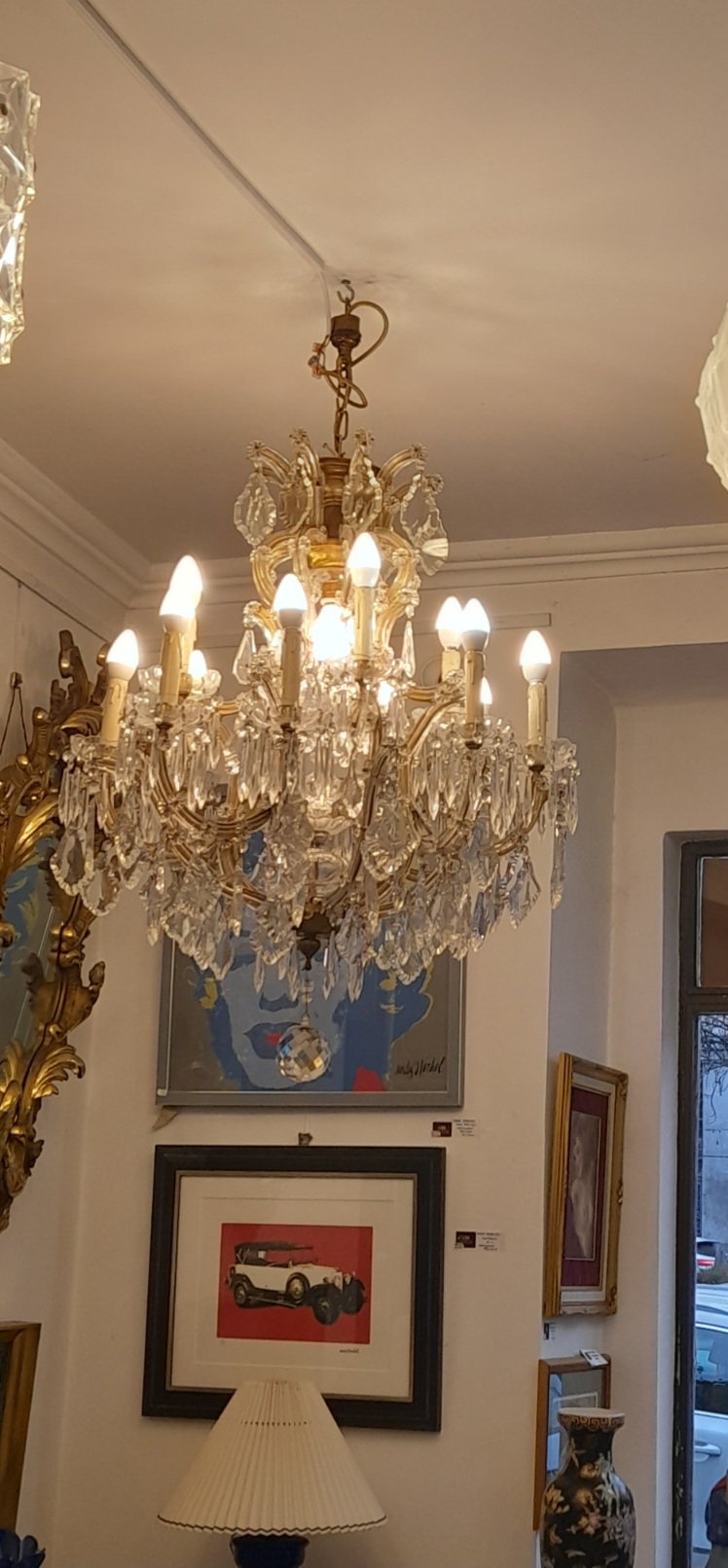 Vintage nagyméretű kristálycsillár - 10 + karos, elegáns darab - Image 3