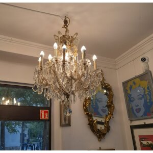 Vintage nagyméretű kristálycsillár - 10 + karos, elegáns darab