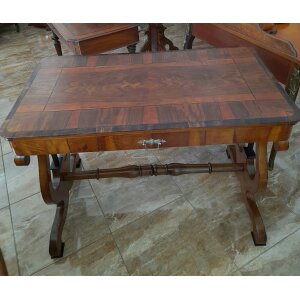 Antik felújított biedermeier asztal fiókkal 19. sz. vége