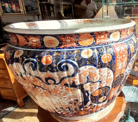 Japán Imari stílusú porcelán kaspó 19. sz. vége, 20. sz eleje - Image 2