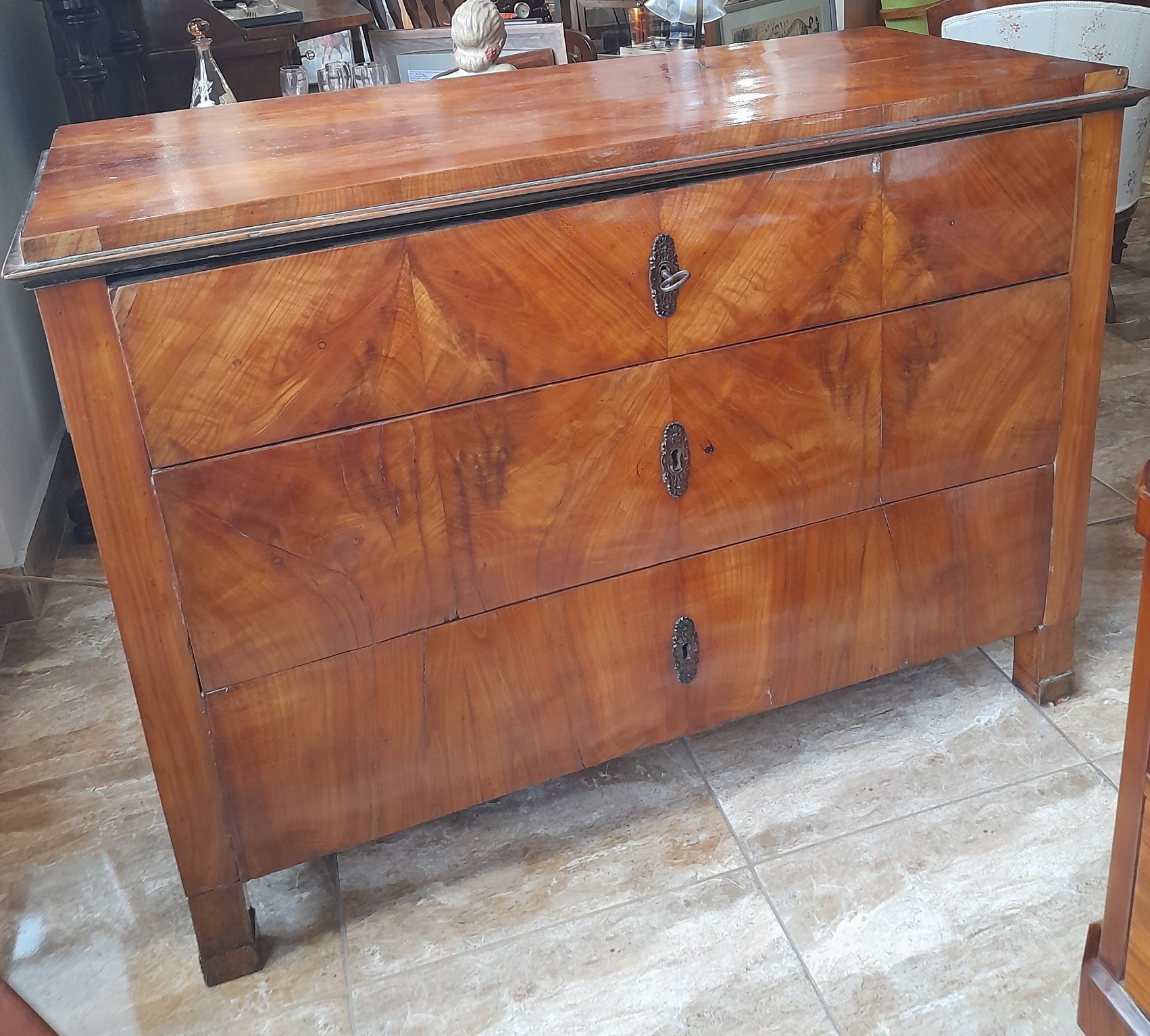 Biedermeier felújított 3 fiókos komód 19.sz. vége - Image 5