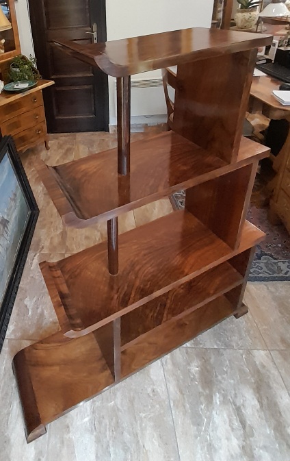 Art Deco stílusú, 5 polcos, lépcsőzetes kialakítású virágállvány vagy könyvespolc (Mid - Century) - Image 4