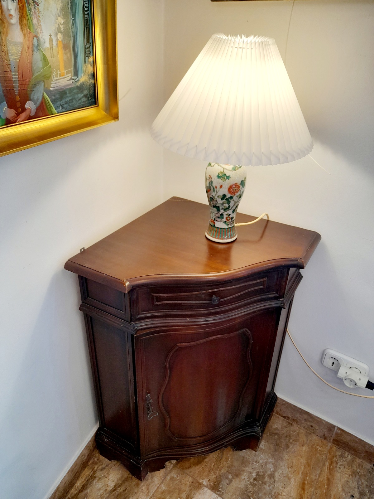 Elegáns 2 részes sarokkomód, felül vitrines megoldással 20. sz. közepe - Image 3