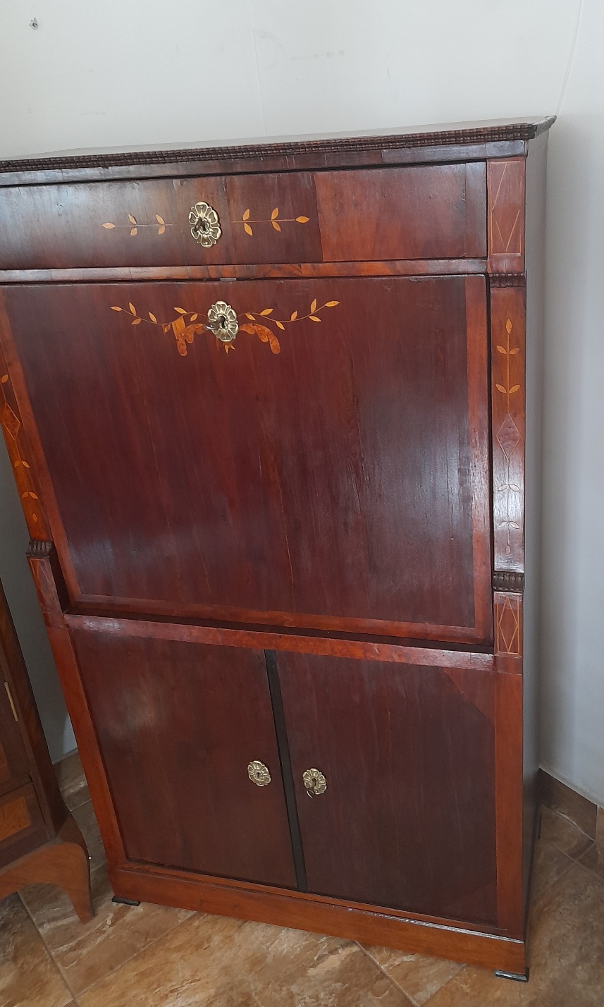 Elegáns antik Bidermeier írószekreter - Image 8