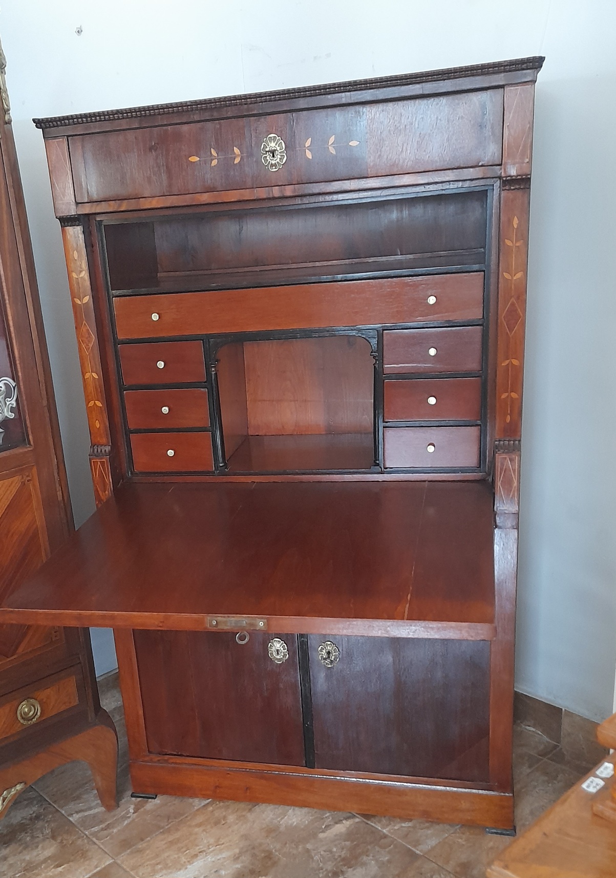 Elegáns antik Bidermeier írószekreter - Image 5