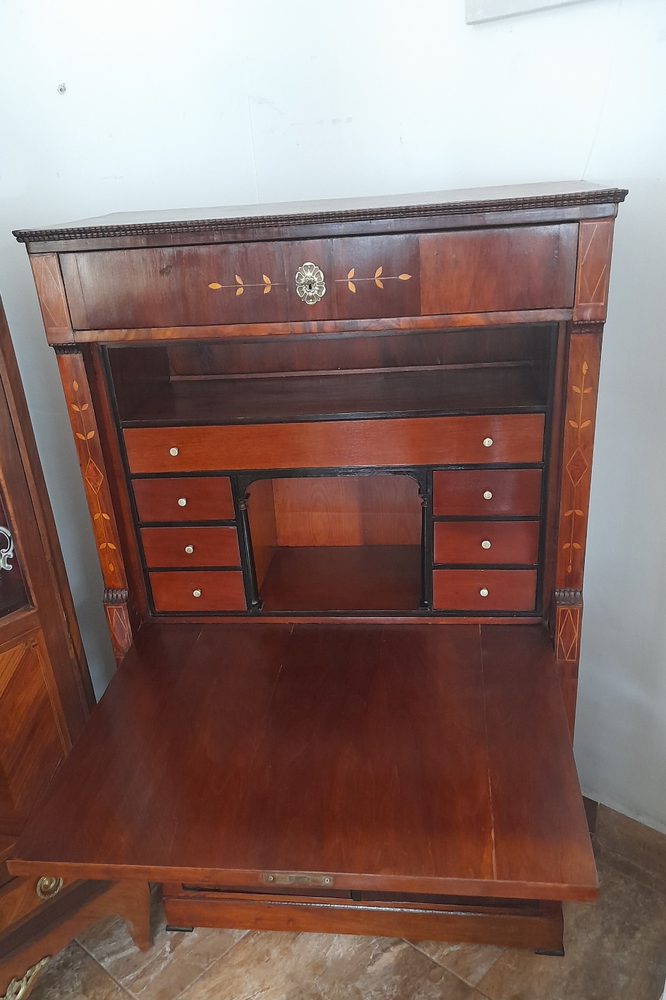 Elegáns antik Bidermeier írószekreter - Image 4