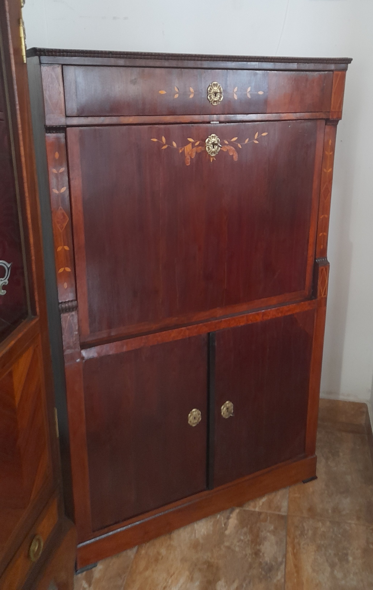 Elegáns antik Bidermeier írószekreter